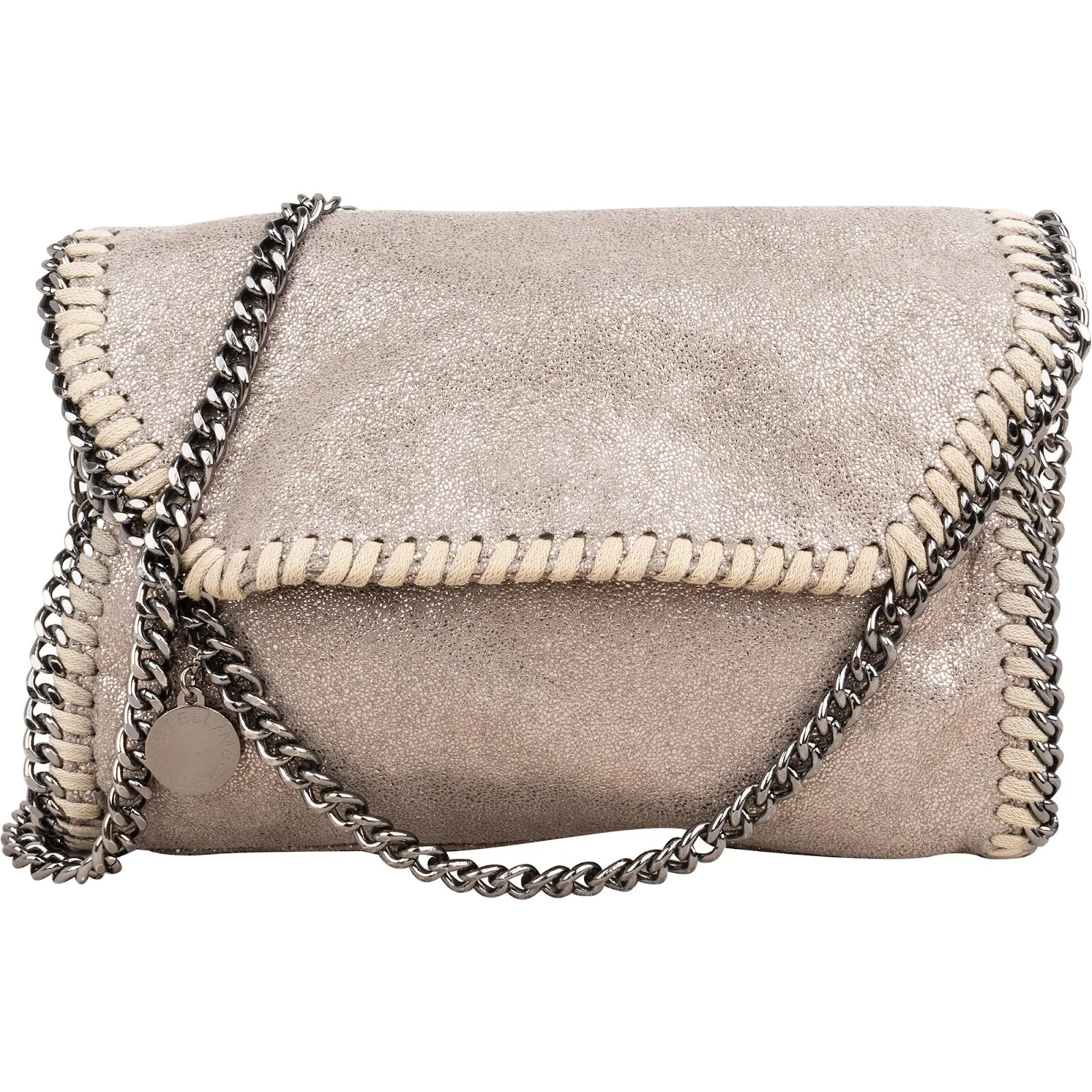 Stella McCartney Metallic Falabella Fold Over Crossbody Bag